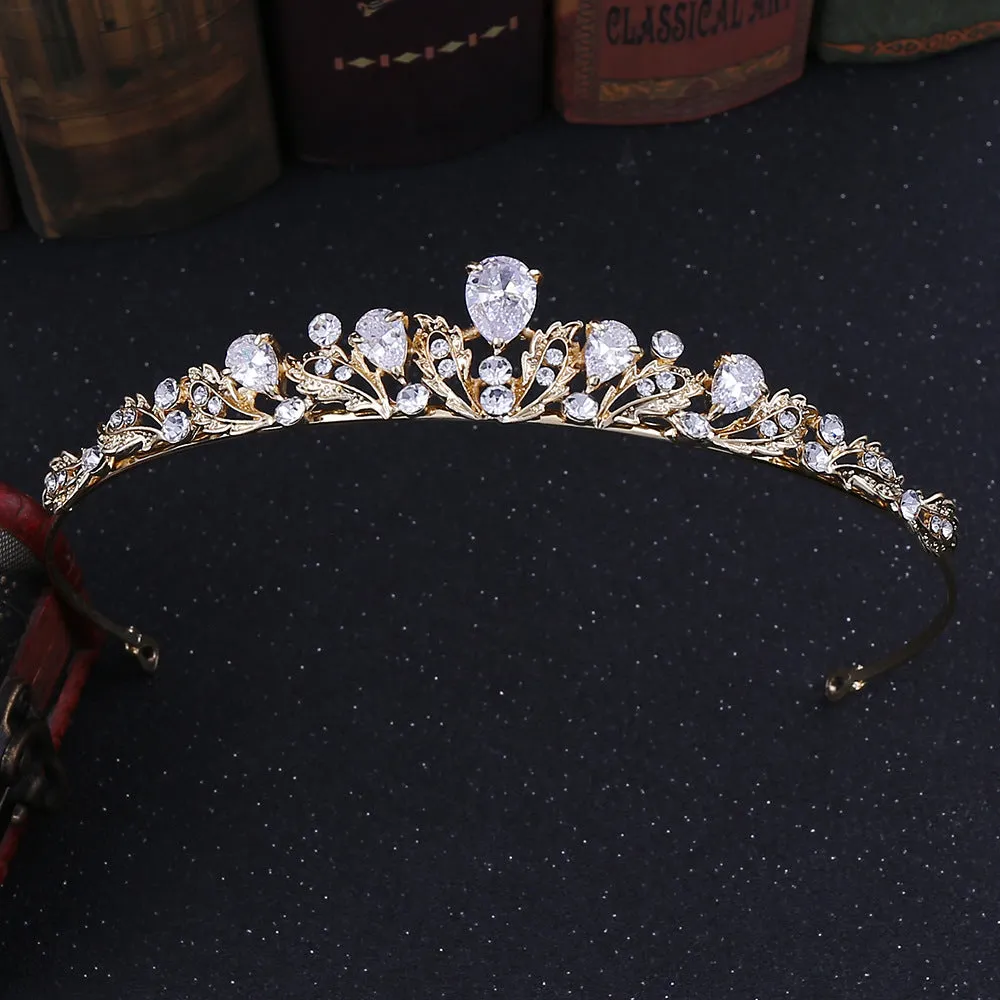 Style bridal tiara headband luxury zircon small crown princess birthday wedding gift