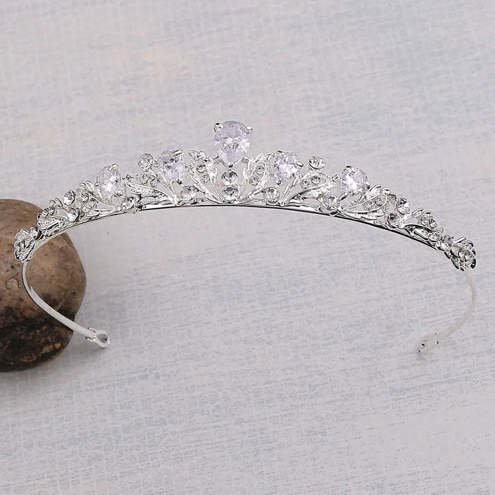 Style bridal tiara headband luxury zircon small crown princess birthday wedding gift