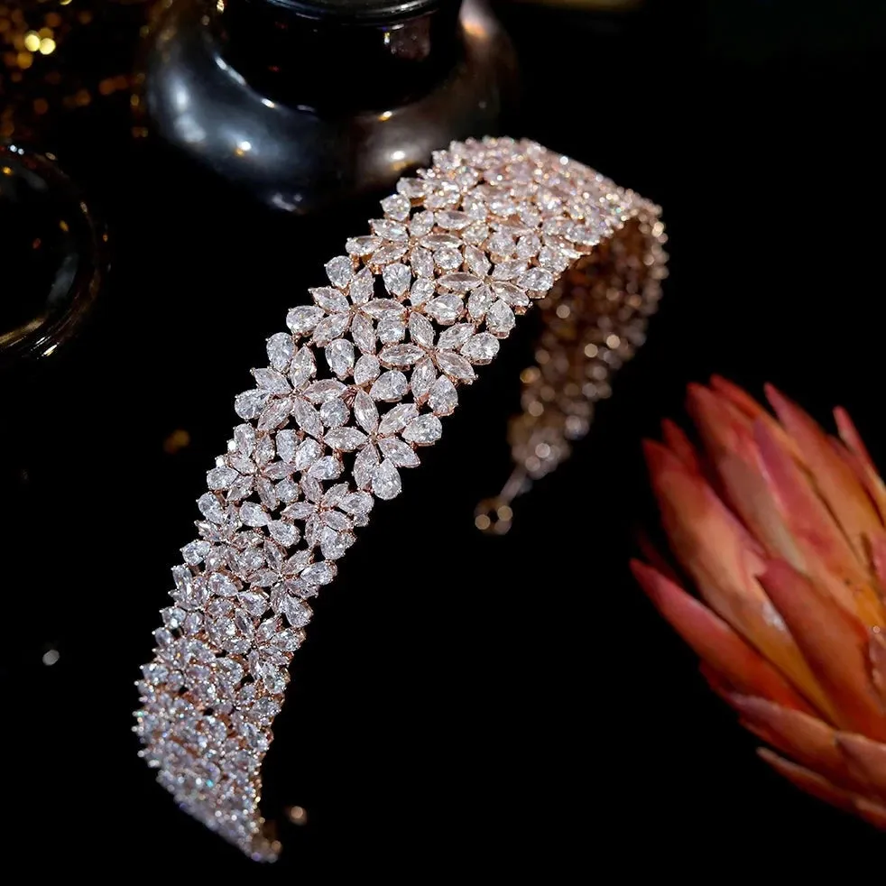 T212. Luxury Zircon Bridal Headband