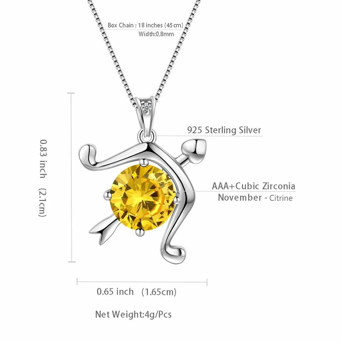 Tokyo Mart Zodiac Sagittarius Necklace November Birthstone Pendant Women Girls Jewelry Birthday Gift Women Girls Jewelry Birthday Gift