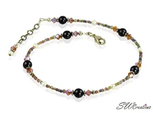 Topaz Purple Pearl Sunset Anklet