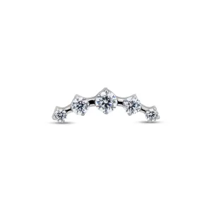 Trident Internally Threaded 5 Stone Curved Tiara Attachment