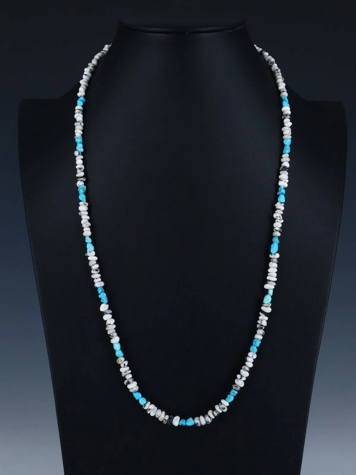 Turquoise and White Buffalo Single Strand Necklace