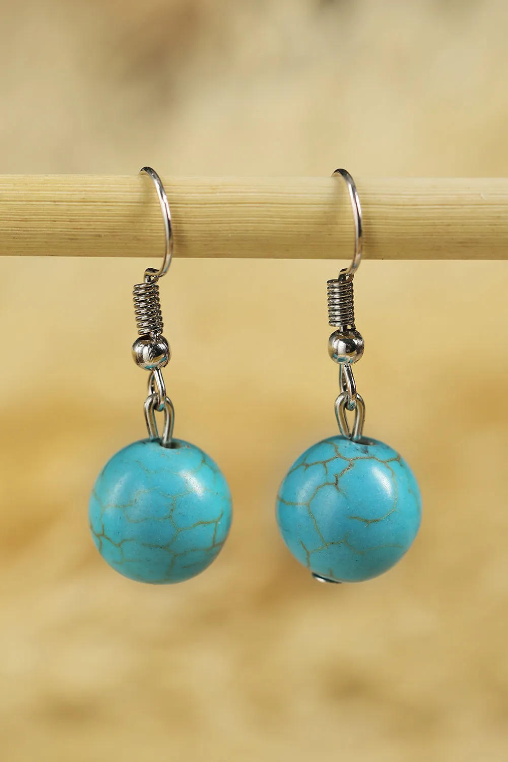 Turquoise Beading Necklace Earring and Ring Set