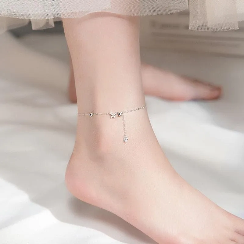 Twinkling Butterflies Minimal Anklet