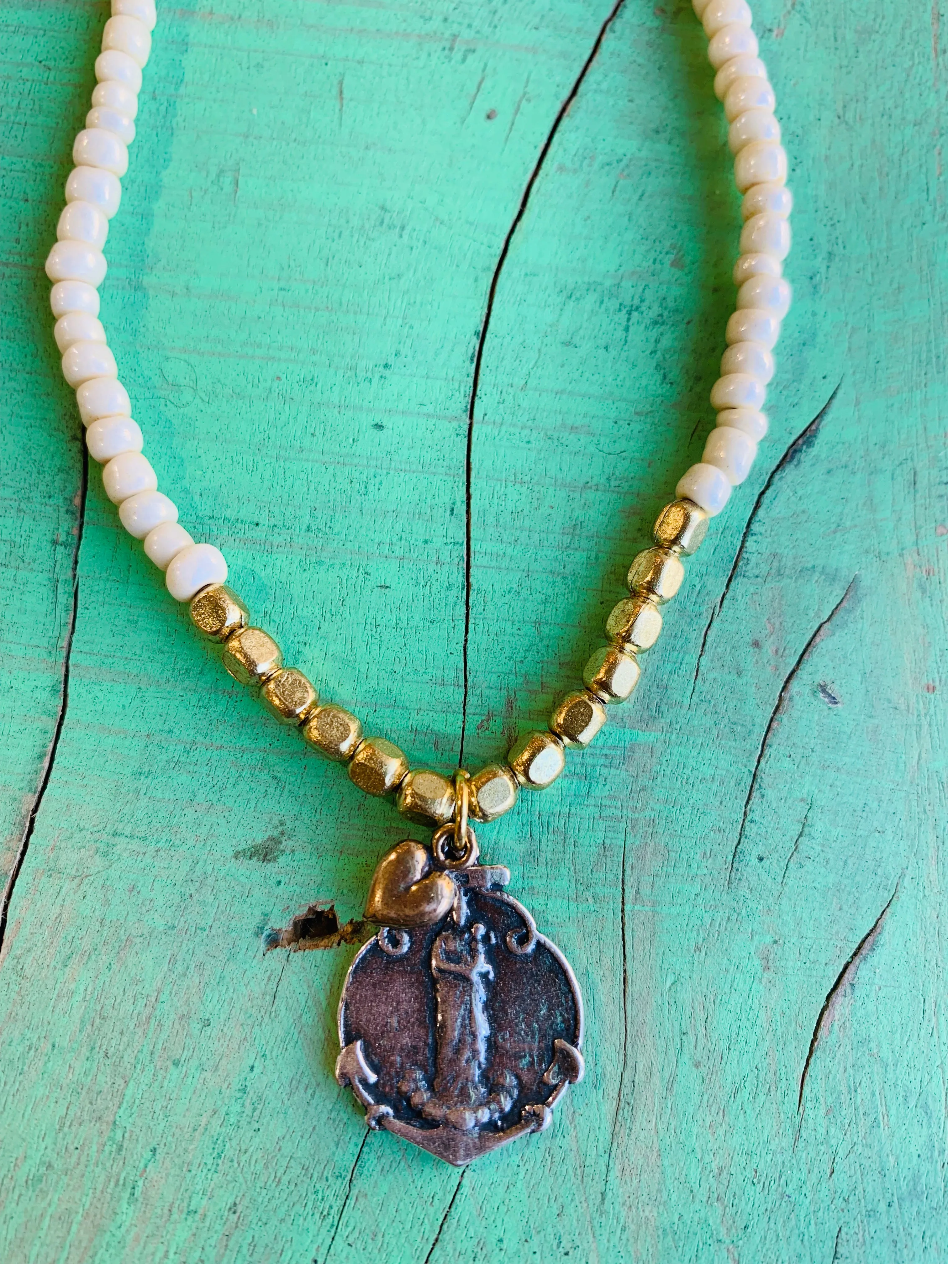 Two-toned Saint Necklace