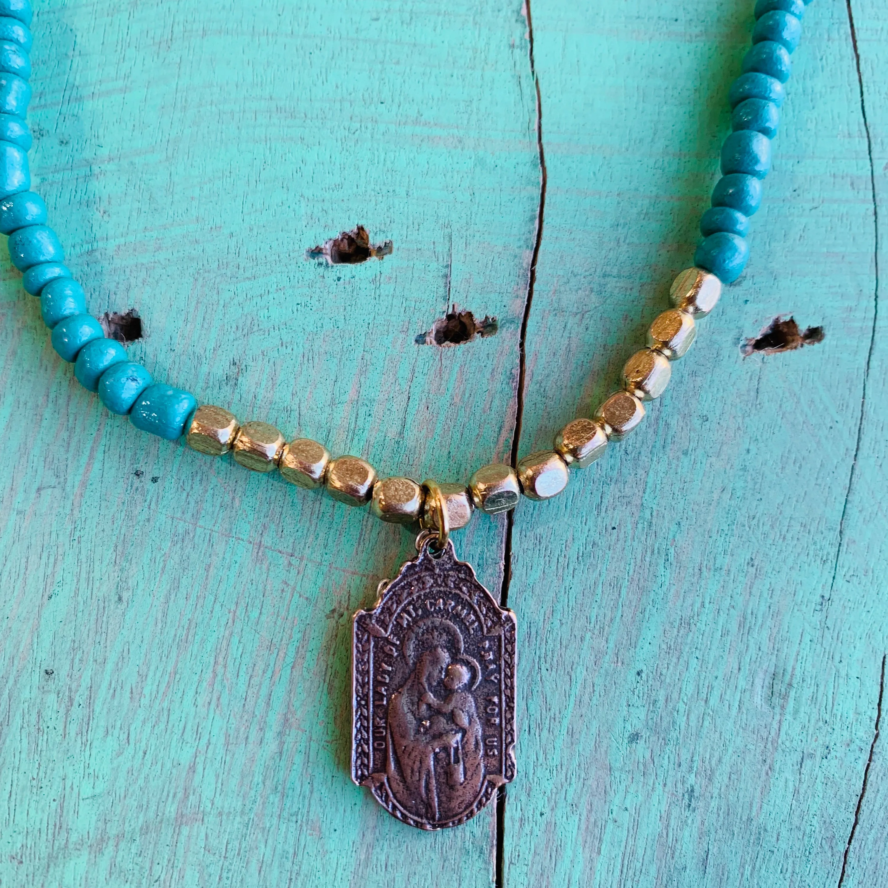 Two-toned Saint Necklace