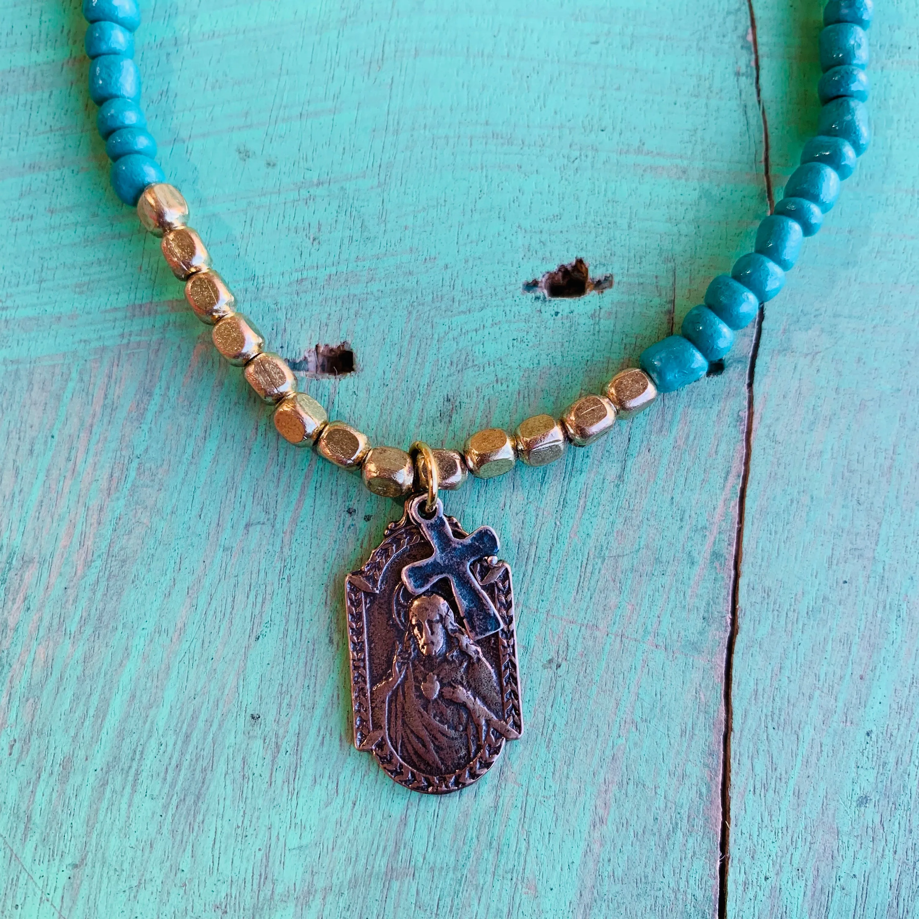 Two-toned Saint Necklace