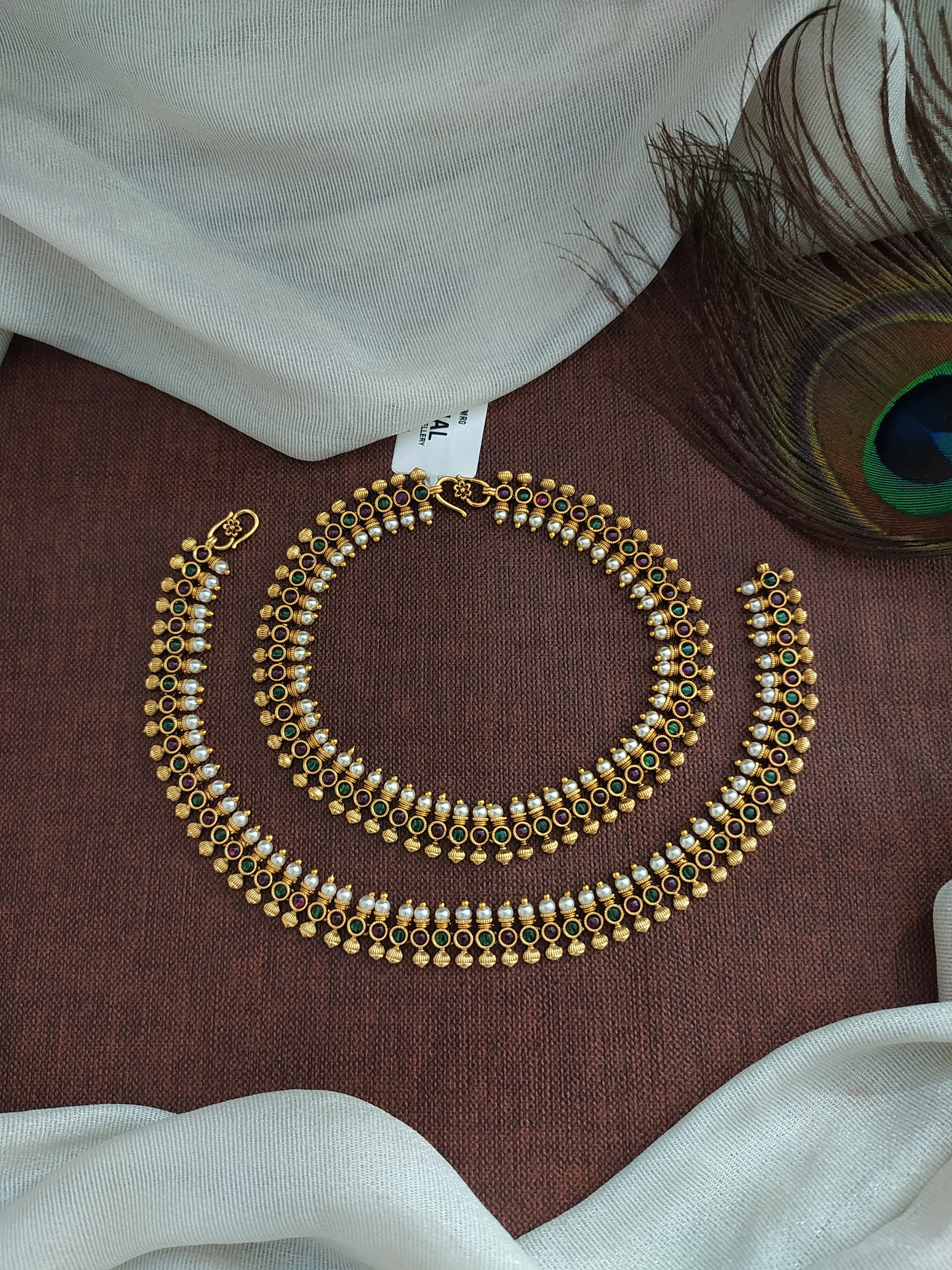 Unveiling Legacy of Antique Anklets with Exquisite Designs (Kemp & Green/Ruby Accents)