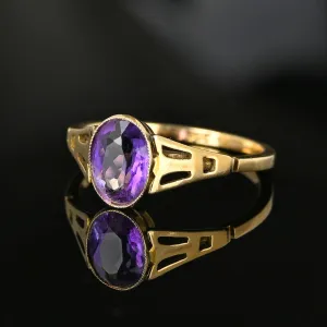 Vintage Estate Gold Cutout Pale Amethyst Ring