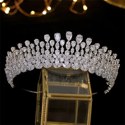 Water Drop Cubic Zirconia Pageant/Wedding Crown Tiara Headband