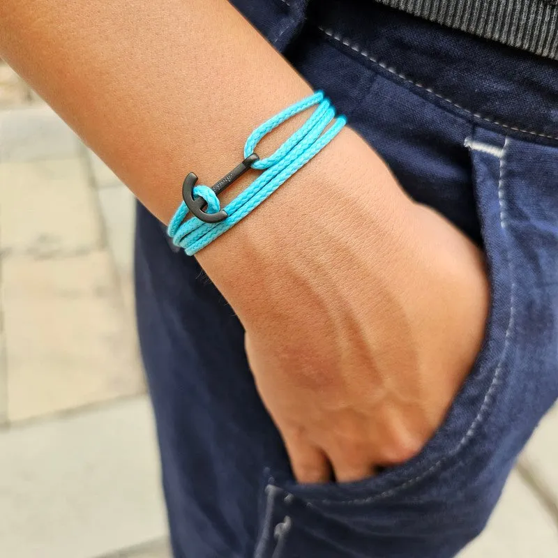 YACHT CLUB mini anchor bracelet turquoise